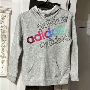 NWOT Adidas GIRLS Grey Hoodie Size Large 14